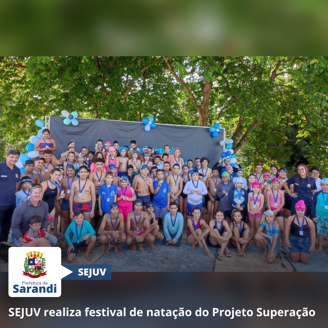 SEJUV realiza festival de natação do Projeto Superação